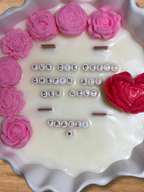 Premium Floral Candle with a message 