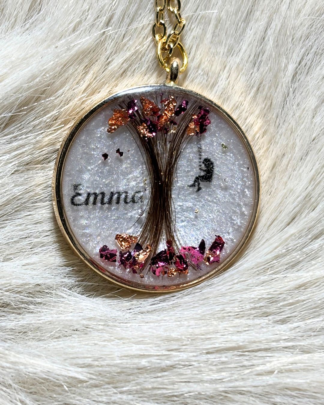 Collier Léa - médaillon avec méche de cheveux