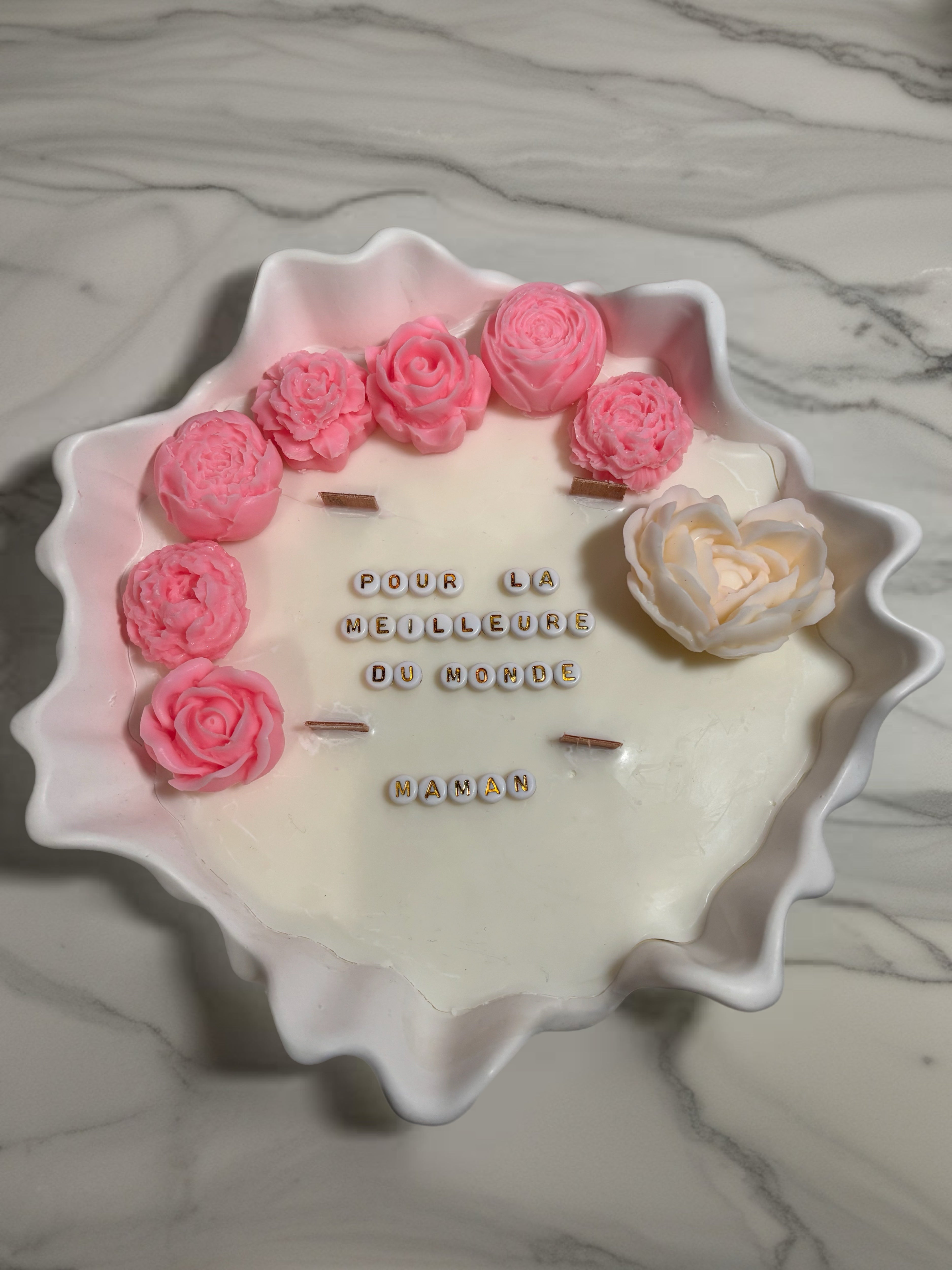 Premium-Blumenkerze mit Botschaft 