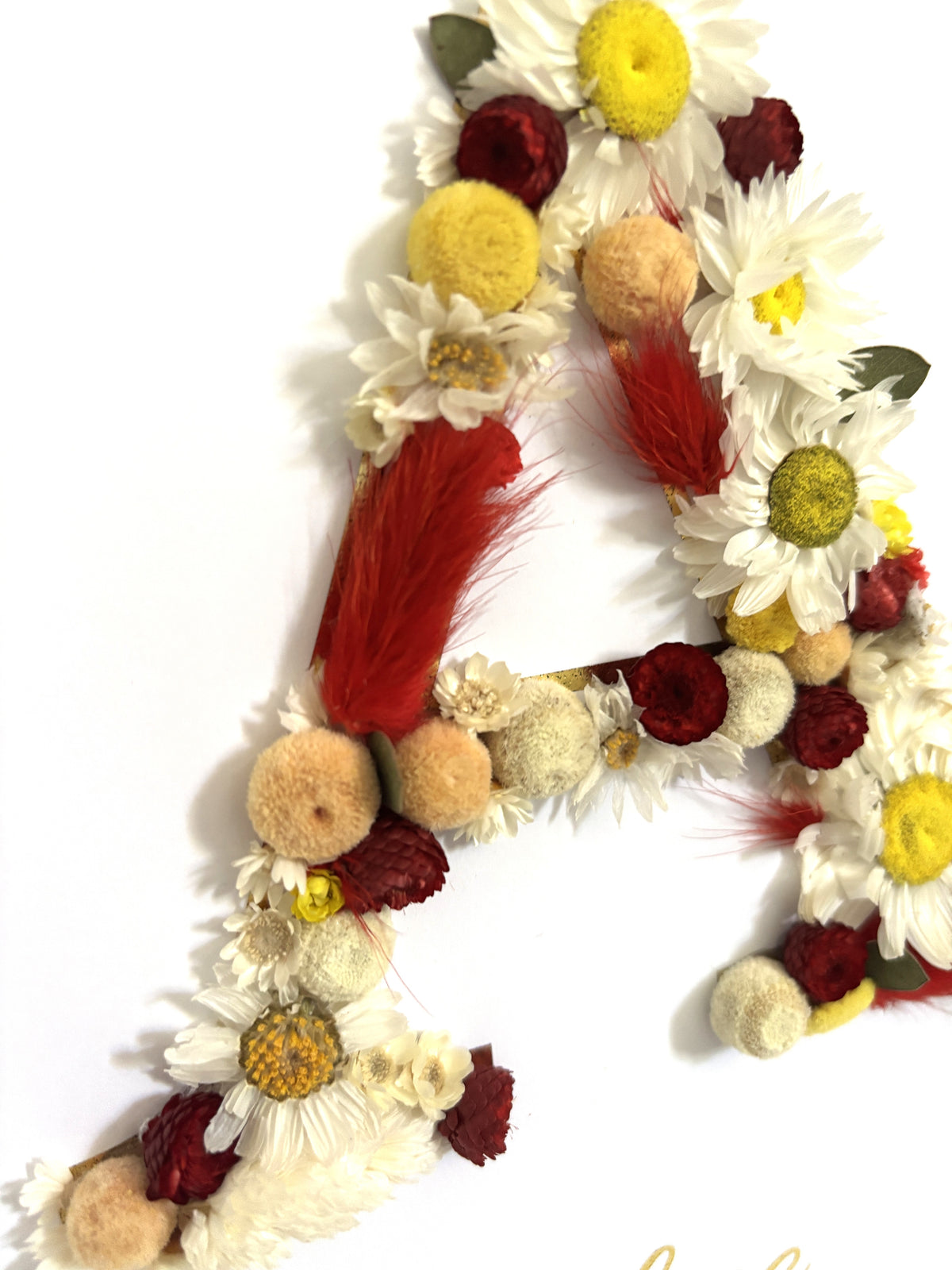 Tableau de naissance personnalisé avec fleurs séchées